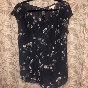 LC Lauren Conrad Print Pleated Top size Large